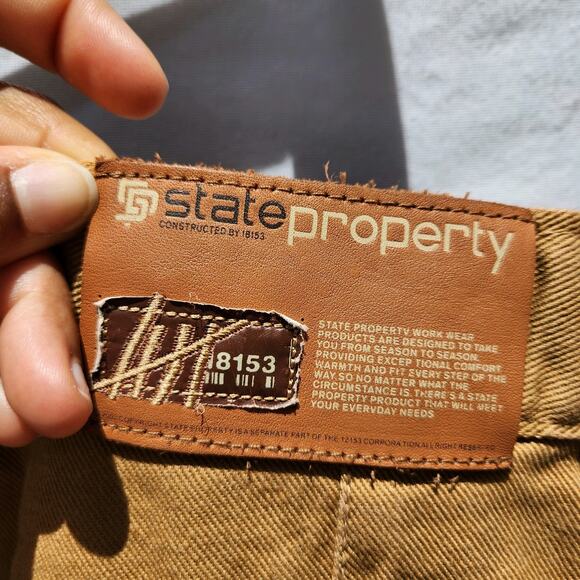 Vintage 2000s State Property Tan Jeans Roca Wear Pants Men's 34x26 Y2K Baggy - Picture 5 of 9